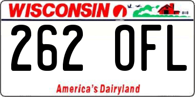 WI license plate 262OFL