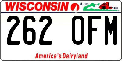 WI license plate 262OFM
