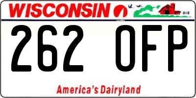 WI license plate 262OFP