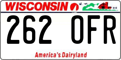 WI license plate 262OFR