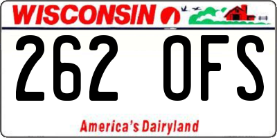WI license plate 262OFS