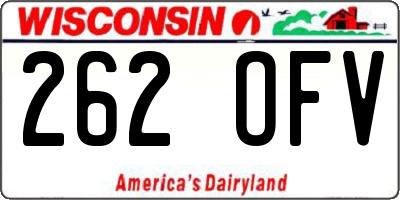 WI license plate 262OFV