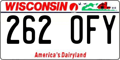 WI license plate 262OFY