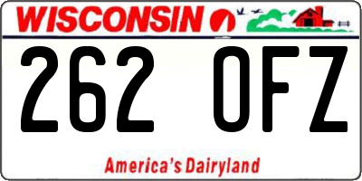 WI license plate 262OFZ