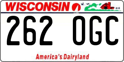 WI license plate 262OGC