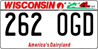 WI license plate 262OGD