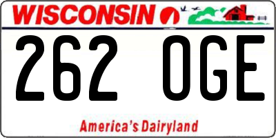 WI license plate 262OGE