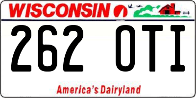 WI license plate 262OTI