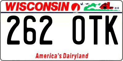 WI license plate 262OTK