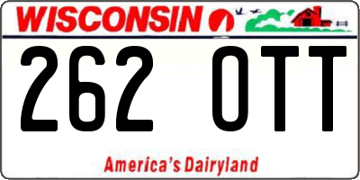 WI license plate 262OTT