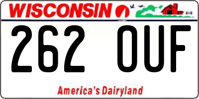 WI license plate 262OUF