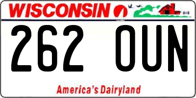 WI license plate 262OUN