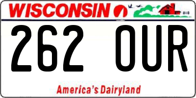 WI license plate 262OUR