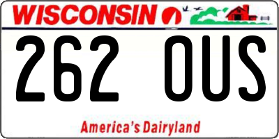 WI license plate 262OUS