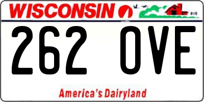 WI license plate 262OVE