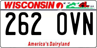WI license plate 262OVN