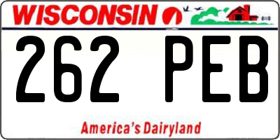 WI license plate 262PEB