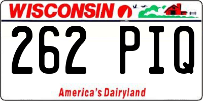 WI license plate 262PIQ