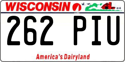 WI license plate 262PIU