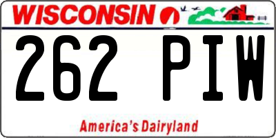 WI license plate 262PIW
