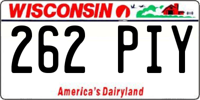 WI license plate 262PIY