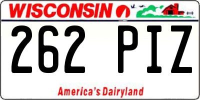 WI license plate 262PIZ