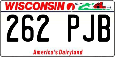 WI license plate 262PJB