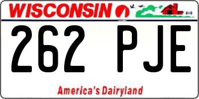 WI license plate 262PJE