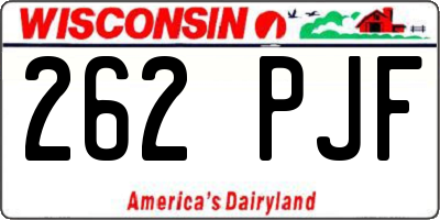 WI license plate 262PJF