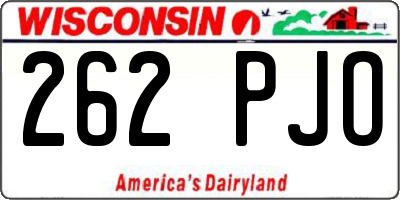 WI license plate 262PJO