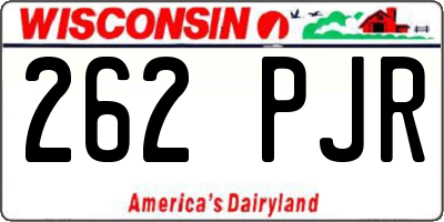 WI license plate 262PJR