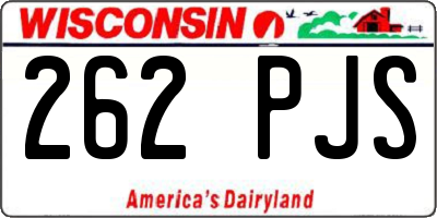 WI license plate 262PJS