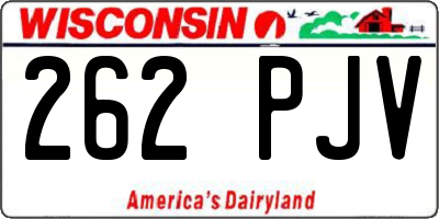 WI license plate 262PJV