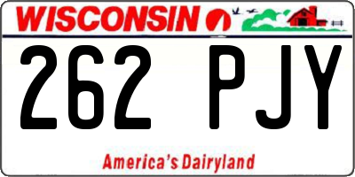 WI license plate 262PJY