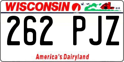 WI license plate 262PJZ