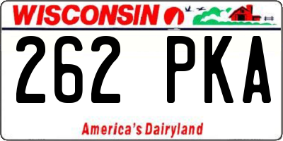WI license plate 262PKA