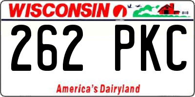 WI license plate 262PKC