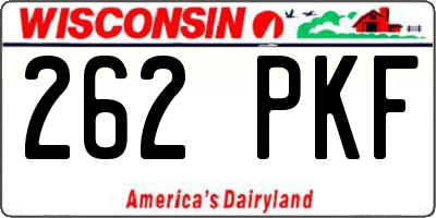 WI license plate 262PKF