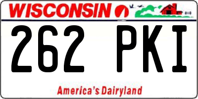 WI license plate 262PKI