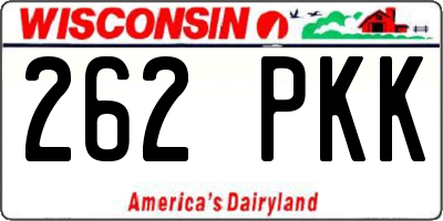 WI license plate 262PKK