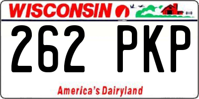 WI license plate 262PKP