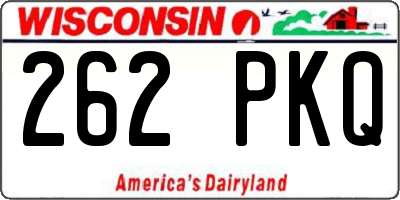 WI license plate 262PKQ
