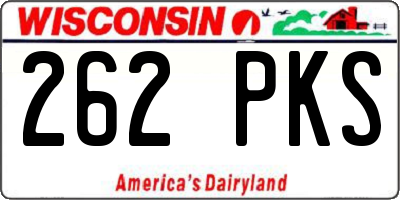 WI license plate 262PKS