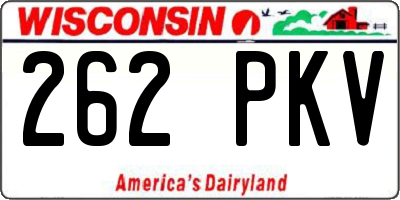 WI license plate 262PKV