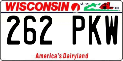 WI license plate 262PKW