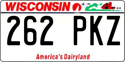 WI license plate 262PKZ