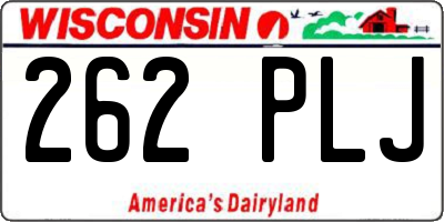 WI license plate 262PLJ