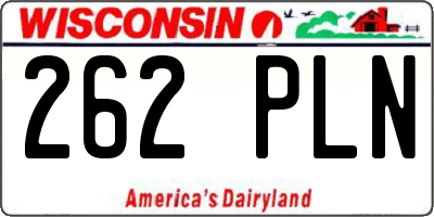 WI license plate 262PLN