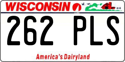 WI license plate 262PLS