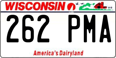 WI license plate 262PMA